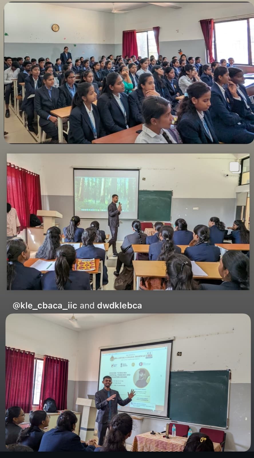 Design thinking workshop sessions with BBA and BCA students at Dharwad